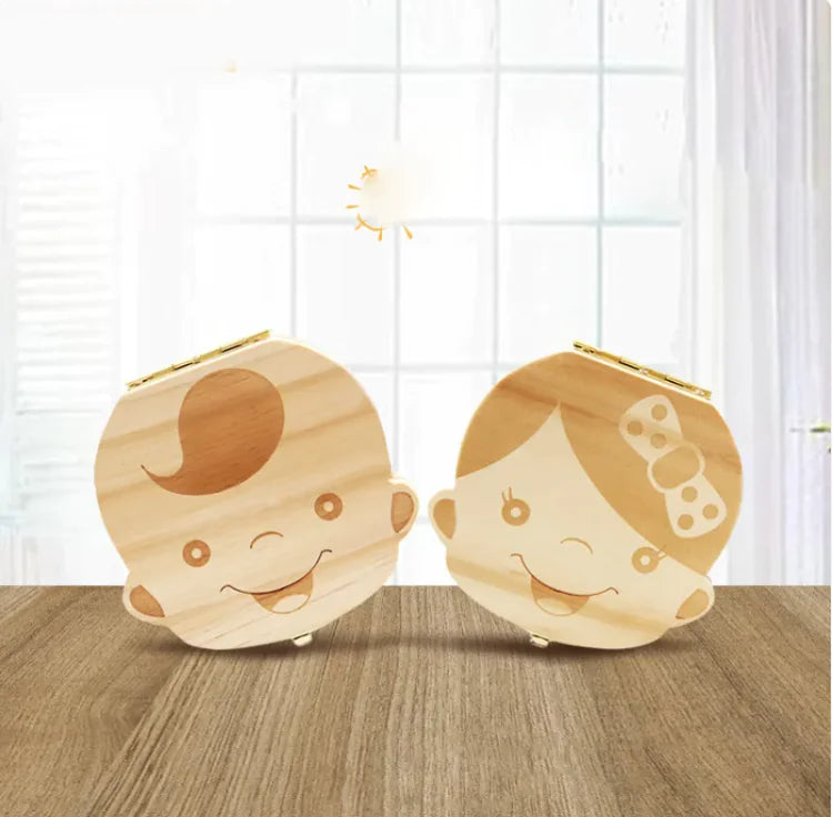 Wooden Teeth Organiser Keepsake Box