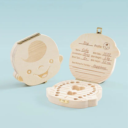Wooden Teeth Organiser Keepsake Box