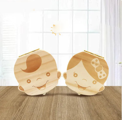 Wooden Teeth Organiser Keepsake Box