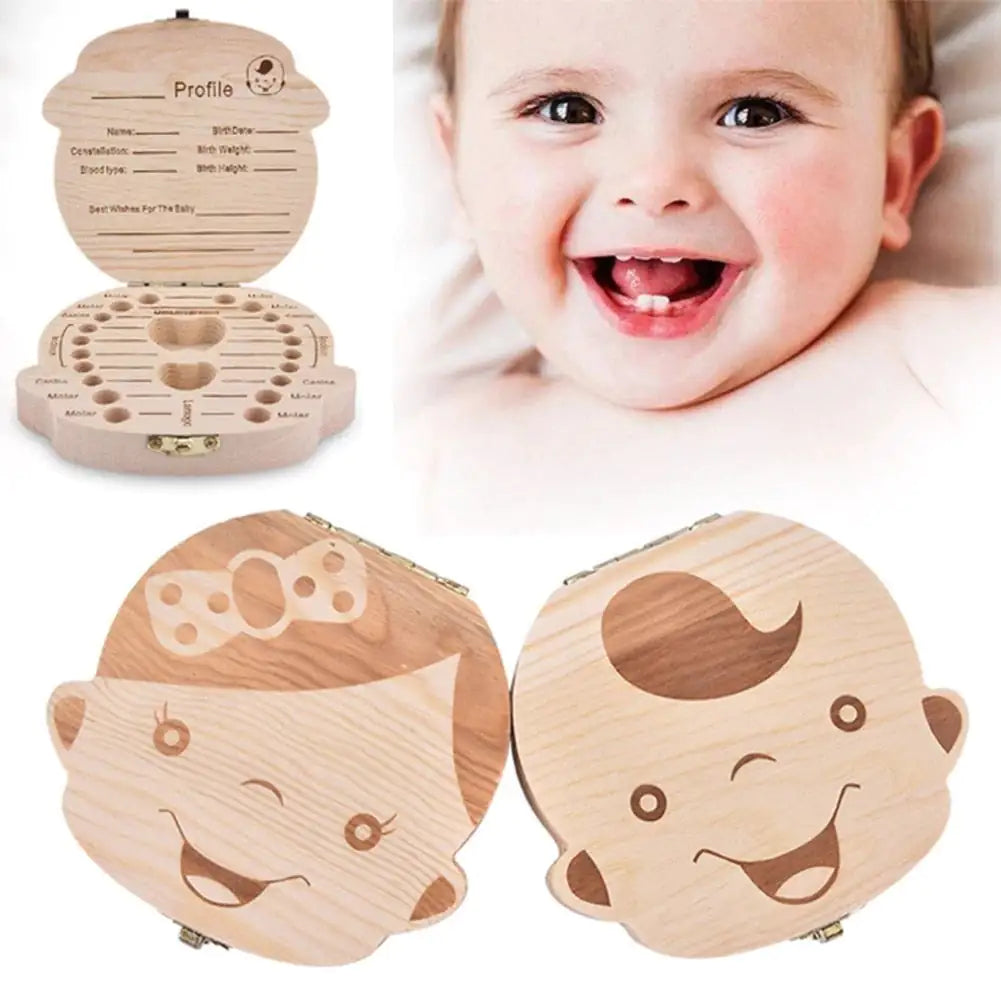 Wooden Teeth Organiser Keepsake Box