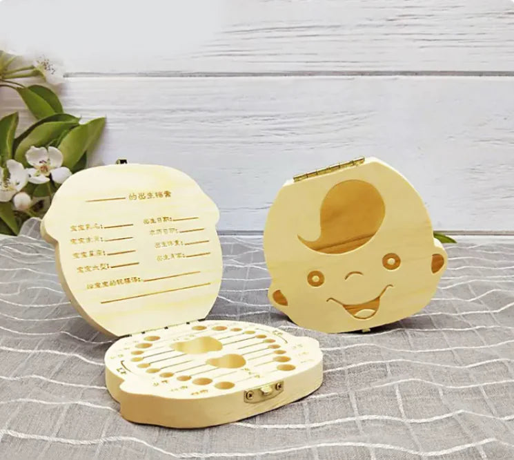 Wooden Teeth Organiser Keepsake Box
